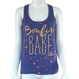 Zumba Fitness “Bonfire Babe” Racerback Tank Top SIZE L – Purple